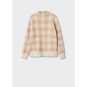 MANGO I NWOT Beige and Cream Checkered Sweater